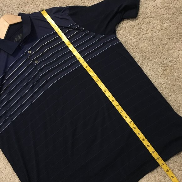 Kirkland Performance Polo Mens Blue and White Stripe Shirt - Picture 12 of 13